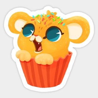 Lion Cup Cake Sticker